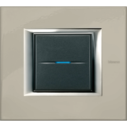 HA4802SAN Рамка Axolute Квадрат Серебро 2-модульная Bticino