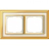 1722-838-500 Рамка Dynasty Латунь полированная белое стекло 2-постовая ABB