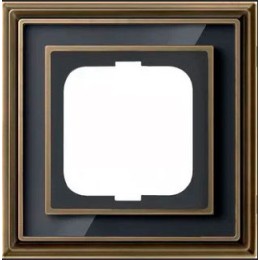 1754-0-4585 Рамка Dynasty Латунь античная, черное стекло 1-постовая ABB