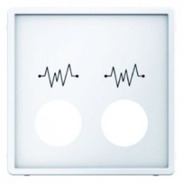 12446089 Центральная панель, 2 отверстия для контактного штыря, с символом, Q.1/Q.3, цвет: полярная белизна, с эффектом бархата Berker