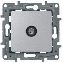 672451 Розетка TV - «звезда» - 2 дБ - 0-2400 мГц - Etika - алюминий Legrand