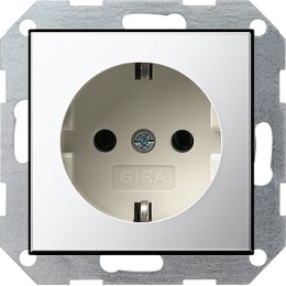 0188615 Розетка с заземляющими контактами 16А/250В Хром Gira