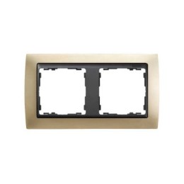 82824-34 Рамка декоративная, 2 поста, Simon 82, шампань-графит