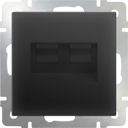 WL08-RJ45+RJ45 Розетка двойная Ethernet RJ-45 (черный матовый) Antik Werkel a033767