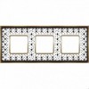 FD01343NEOB Рамка Vintage Porcelain Black LYS / Золото 3-постовая Fede
