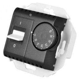 1591775-038 Регулятор для тёплого пола, с зондом, 16А, 230В, 3600Вт, 5-40град, IP20, графит Simon 15