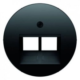 14092045 Центральная панель для розетки UAE 2-ая, черная R.1/R.3 Berker