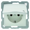 47518989 Штепсельная розетка SCHUKO с откидной крышкой цвет: полярная белизна, с блеском S.1/B.3/B.7 Glas Berker