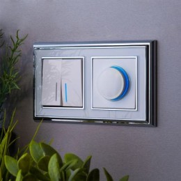 WL01-SW-2G-2W-LED Выключатель  двухклавишный проходной с подсветкой (белый) Antik Werkel a030767