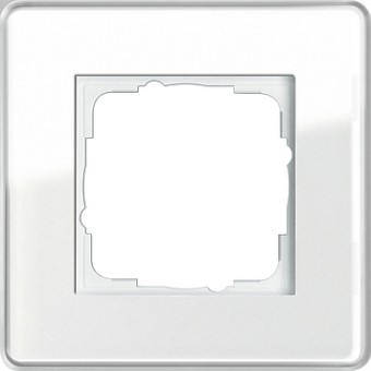 0211512 Рамка Esprit Glass C Белое стекло 1-постовая Gira