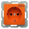 47438907 Штепсельная розетка SCHUKO с надписью цвет: оранжевый, с блеском S.1/B.3/B.7 Glas Berker