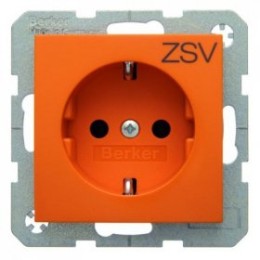 47438907 Штепсельная розетка SCHUKO с надписью цвет: оранжевый, с блеском S.1/B.3/B.7 Glas Berker