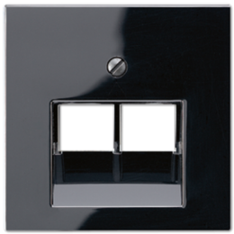 A569-2BFPLUASW Крышка для сдвоенной розетки UAE,термопласт, чер. Jung A серия