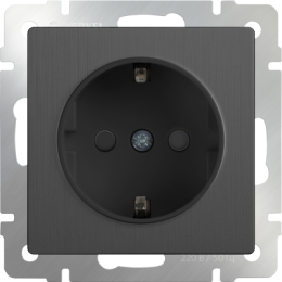 WL04-SKGS-01-IP44 Розетка с заземлением и шторками (графит рифленый) Antik Werkel a046605