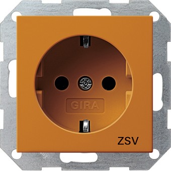 045602 Розетка с заземляющими контактами для ZSV (дополнительное обеспечение безопасности) Оранжевый Gira