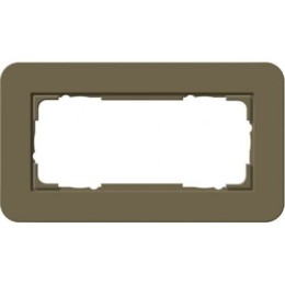 1002426	 Рамка с антрацитовой подложкой без перегородки E3 Умбра / Антрацит 2-постовая Gira