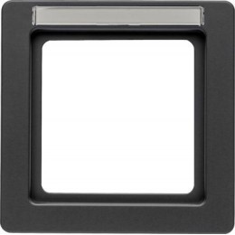 10116016 Рамка с полем для надписей Q.1 Антрацитовый с эффектом бархата 1-постовая Berker