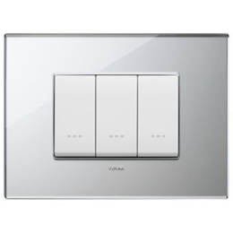 22653.75 Рамка Eikon EXE Серебро ледяное 3-модульная Vimar