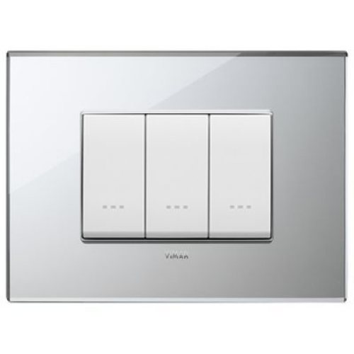 22653.75 Рамка Eikon EXE Серебро ледяное 3-модульная Vimar