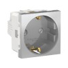 NU303730 Розетка с заземл., со шторк., винт. зажим, 16А, 250В, 2 мод Алюминий Schneider Electric