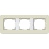 0213417	 Рамка с белой подложкой E3 Песочный / Белый 3-постовая Gira