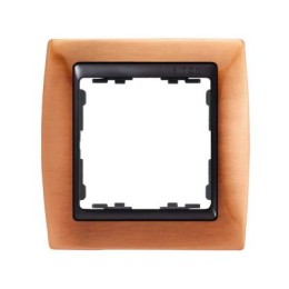 82814-36 Рамка декоративная, 1 пост, Simon 82, античная медь-графит