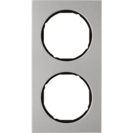 10122204 Рамка R.3 Черный, нержавеющая сталь 2-постовая Berker