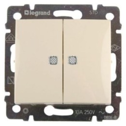 774328 Valena Выключатель 2-клавишный с подсветкой Legrand