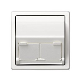 73086-60 Адаптер на 2 коннектора RJ45 (KEYSTONE, AMP, Brand-Rex, KRONE), наклонное подключение, Simon 73 Loft, бел