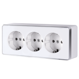 WL15-02-05 Розетка тройная с заземлением и шторками Gallant (белая) Gallant Werkel a041179