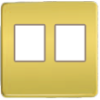 FD04318OB-A Монтажная плата для 2-х инф. разъемов RJ-45 бежевый, цвет Bright Gold FEDE