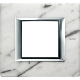 HA4802RMC Рамка Axolute Квадрат Мрамор Каррара 2-модульная Bticino