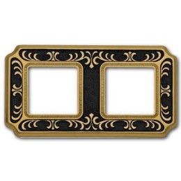 FD01352NEEN Рамка Smalto Italiano Siena Jet black 2-постовая Fede