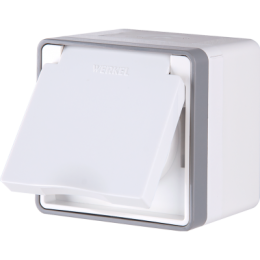 WL15-02-04 Розетка влагозащ. с зазем. с защит. крышкой и шторками Gallant (белая) Gallant Werkel a036770