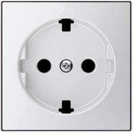 8588.9 CB Накладка для розеток 2Р+Е с плоской поверхностью Стекло белое, ABB