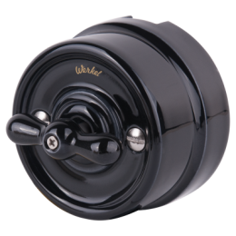 WL18-01-03 Переключатель одноклавишный  (черный) Ретро Favorit Runda Werkel a036811