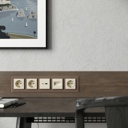 W0051142 Рамка на 5 постов (латте,стекло) Favorit Werkel a058822