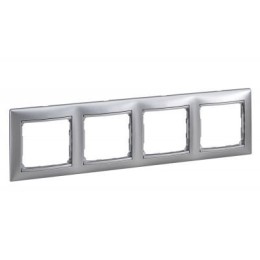 770154 Рамка Valena Алюминий 4-постовая Legrand