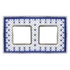 FD01472AZCB Рамка Belle Epoque Porcelain Blue lys / Bright chrome 2-постовая гор/верт. Fede