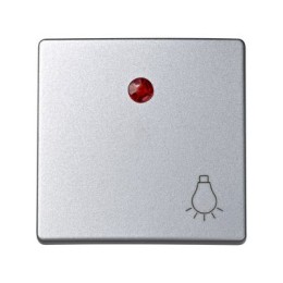 73016-63 Клавиша для выключателя одноклавишного с подсветкой кнопочного с пиктограммой "лампа", Simon 73 Loft, алю