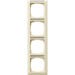 111401 Рамка Standard 55 Кремовый глянец, с полем для надписи 4-постовая вертикальная Gira