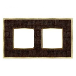 FD01442AOB Рамка Belle Epoque Tapestry Alicoco brown / bright gold 2-постовая гор/верт. Fede