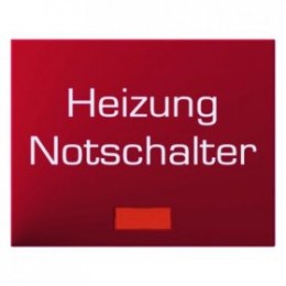 14887115 Клавиша с красной линзой и надписью "Heizung Notschalter" цвет: красный, с блеском K.1/K.5 Berker