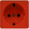 FD16723-BU Накладка розетки 2К+З нем.стандарт, цвет Красный FEDE