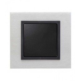 82817-31 Рамка декоративная, 1 пост, Simon 82 Nature, Металл, матовая сталь-графит