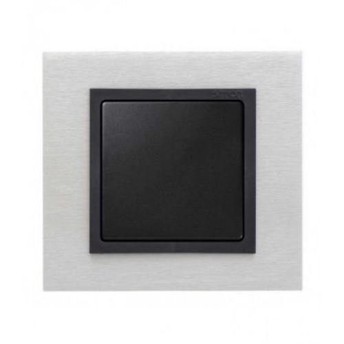 82817-31 Рамка декоративная, 1 пост, Simon 82 Nature, Металл, матовая сталь-графит