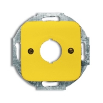 1724-0-2696 (2533-214-15), Плата центральная (накладка) с суппортом для командно-сигнальных приборов D=22.5 мм, серия Reflex SI, цвет жёлтый, ABB