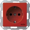 044902 Розетка с заземляющими контактами для WSV (дальнейшее обеспечение безопасности) Красный Gira