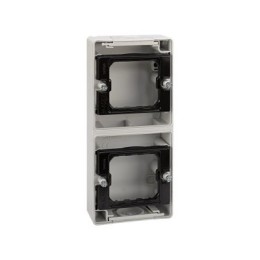 4400763-035 Основание под 2-местную рамку, IP55, открытый вертикальный монтаж, 170*75*33мм, Simon 44 Aqua, серый