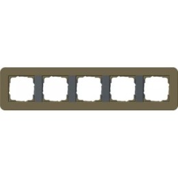 0215426	 Рамка с антрацитовой подложкой E3 Умбра / Антрацит 5-постовая Gira